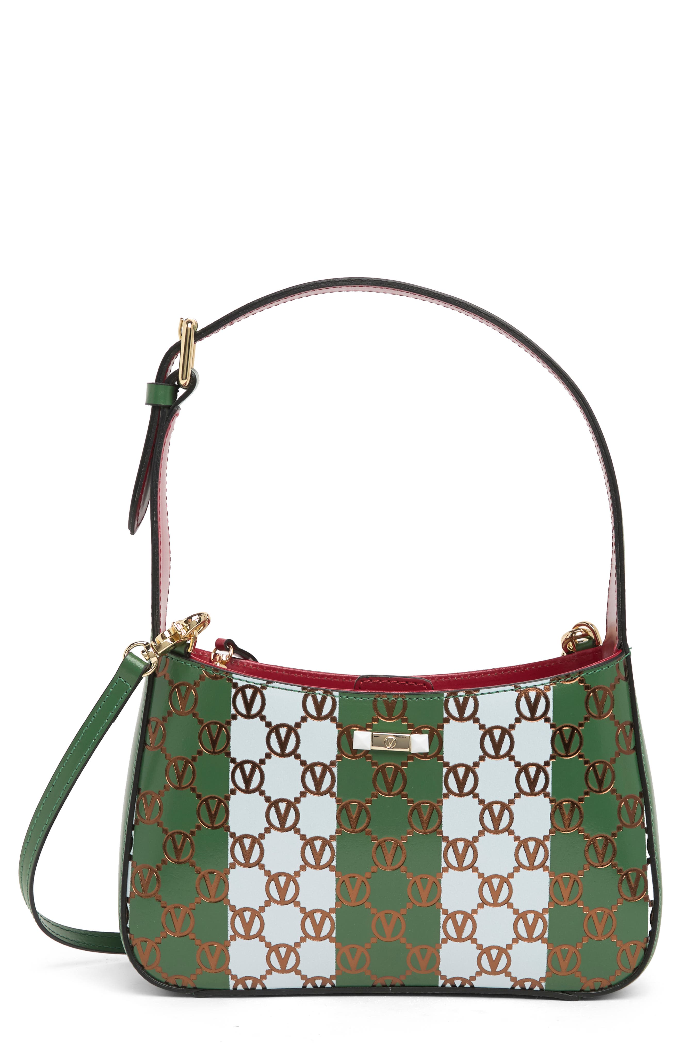 VALENTINO BY MARIO VALENTINO Kai Monogram Stripe Leather Crossbody Bag, Main, color, 