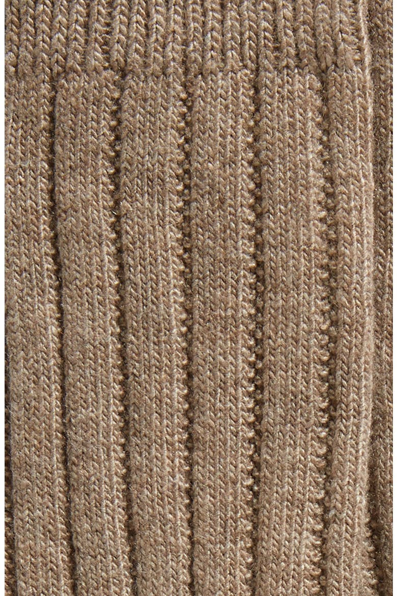 Rib Crew Socks, Alternate, color, TAN SMOKE