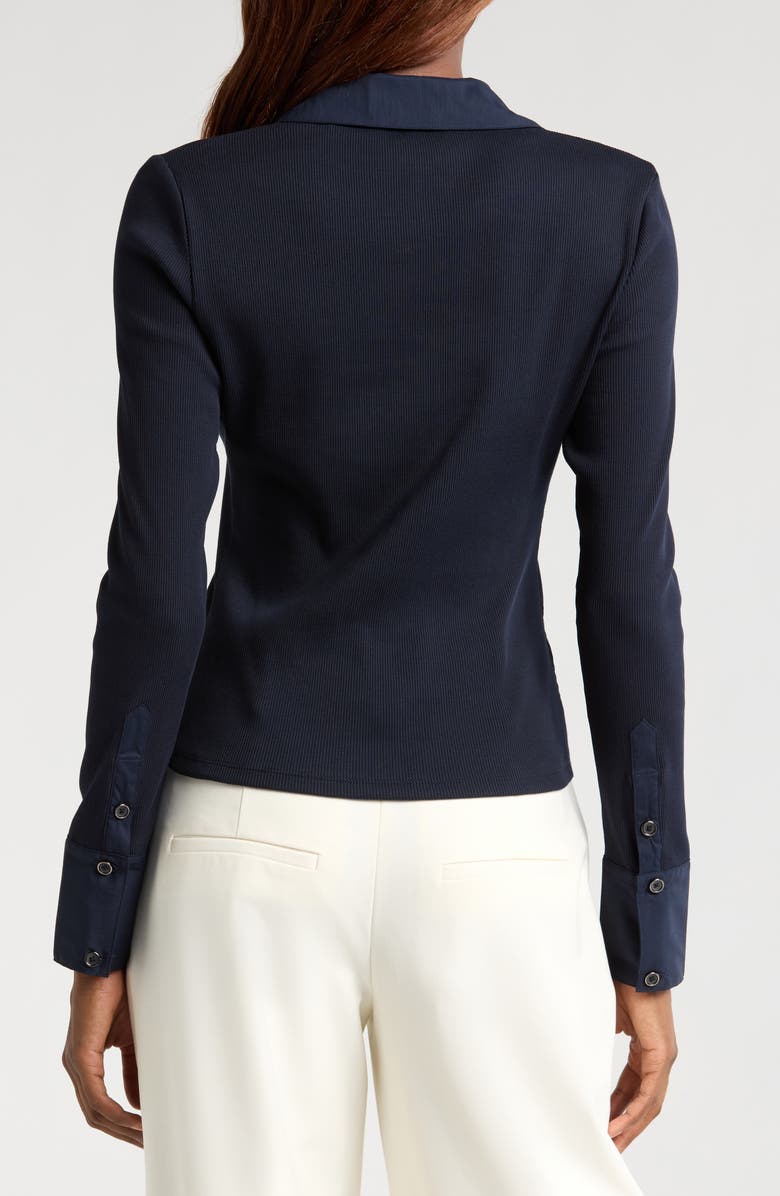 Veronica Beard Scottie Knit Button-Up Shirt, Alternate, color, 