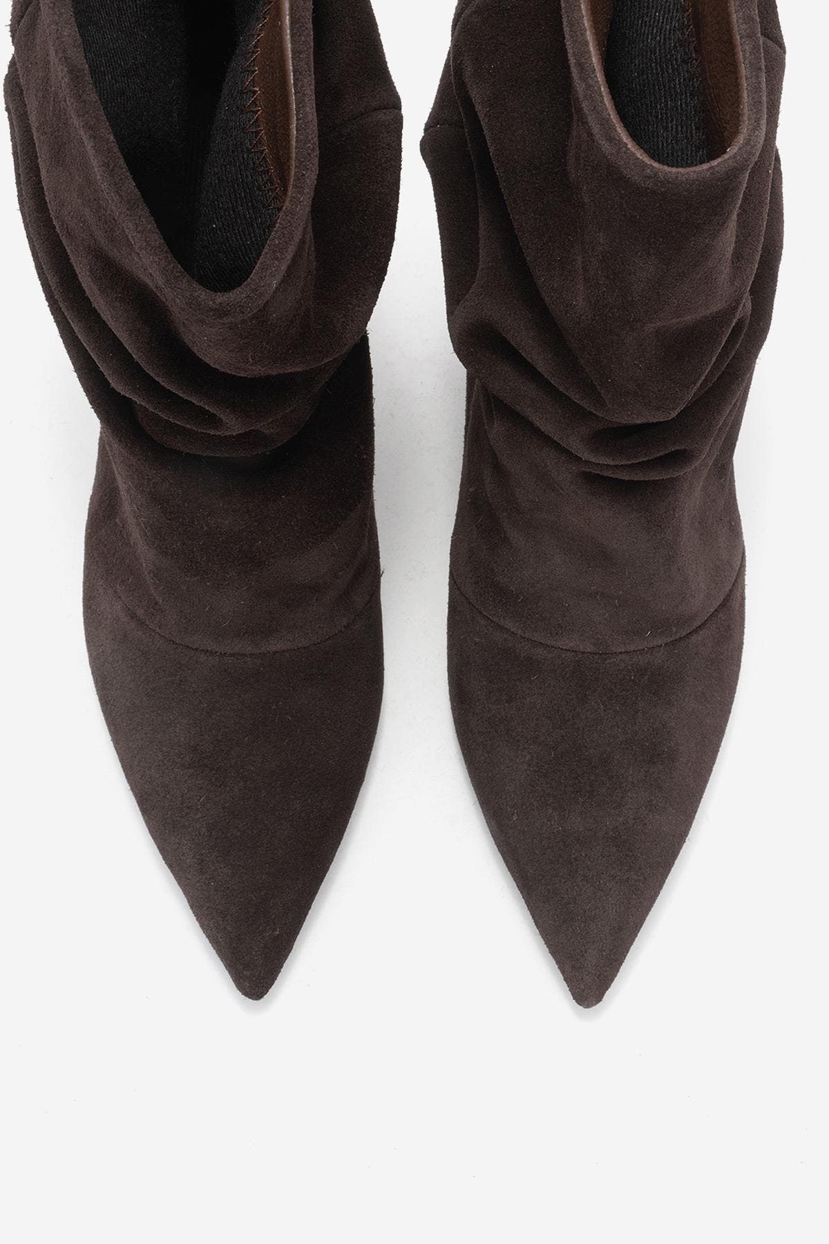 Balei Leather Pointed Toe Boot, Alternate, color, Brown Suede