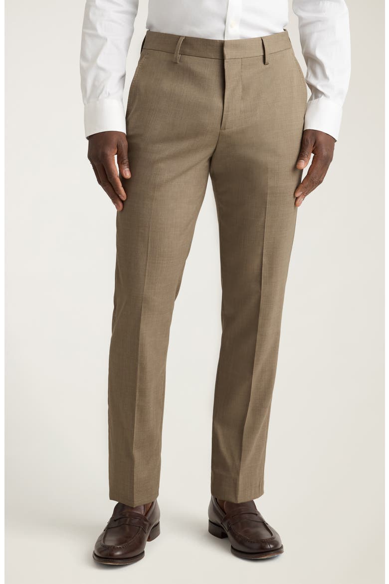 Jetsetter Athletic Fit Stretch Wool Suit Pants, Main, color, TAN