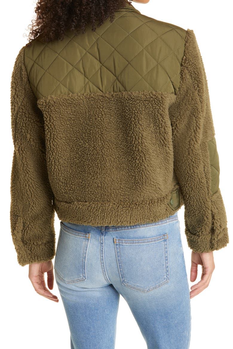 Peyton Quilted Fleece Jacket, Alternate, color, OLIVE