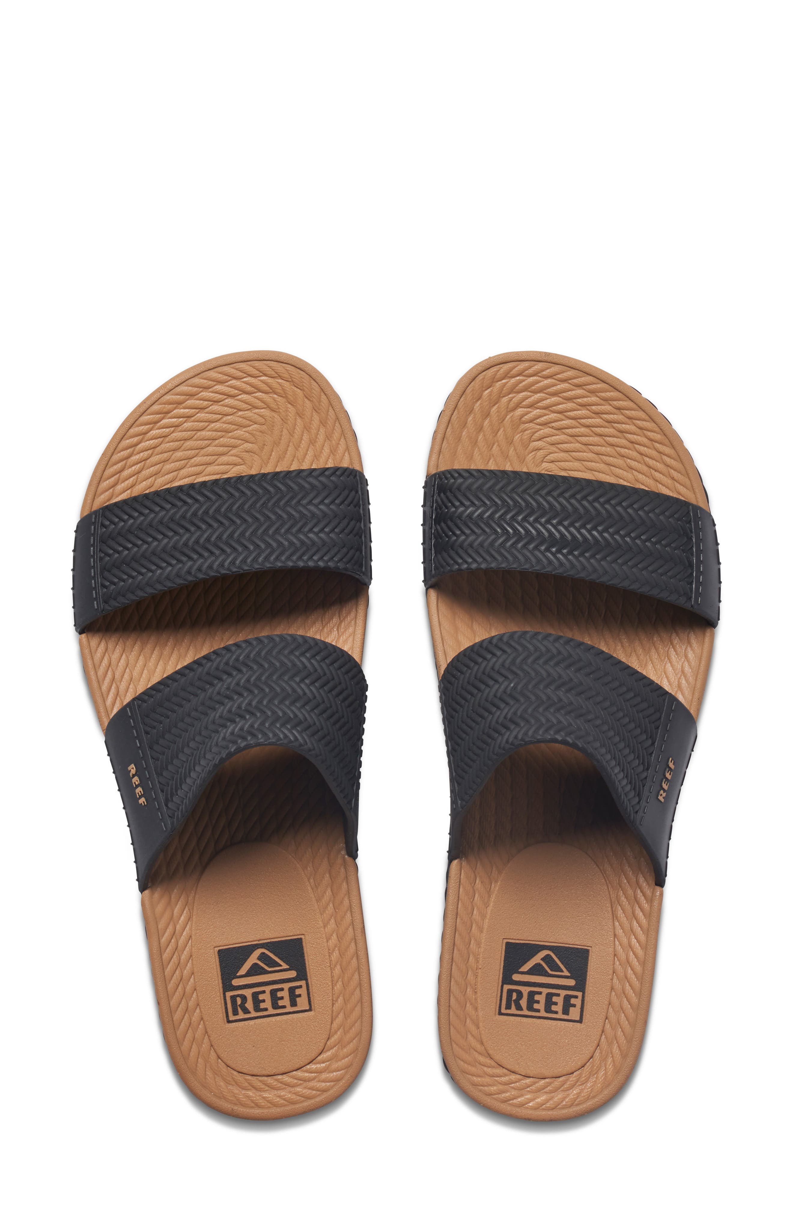 Reef Water Vista Slide Sandal, Alternate, color, Black/ Tan