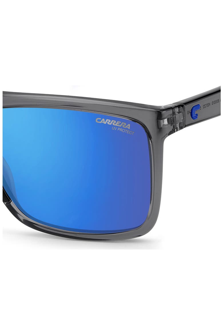 58mm Gradient Polarized Rectangular Sunglasses, Alternate, color, GREY