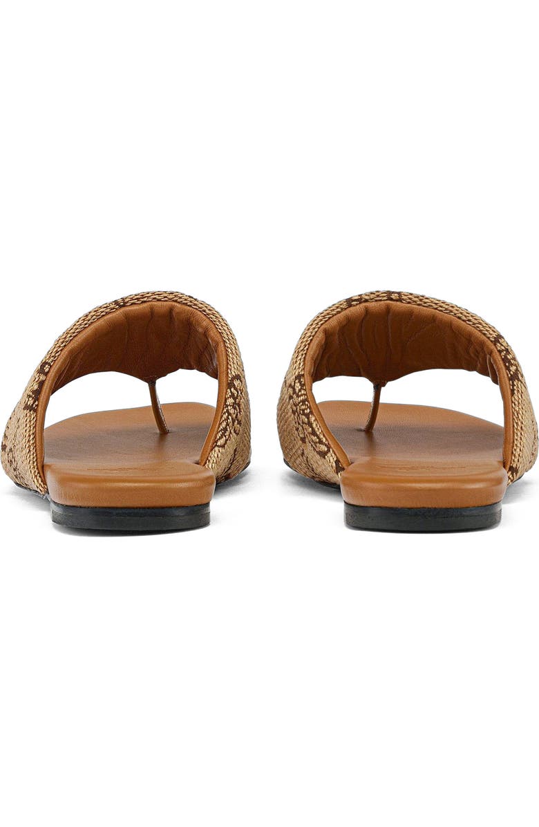 MCM Flat Sandals in Lauretos Raffia Jacquard, Alternate, color,