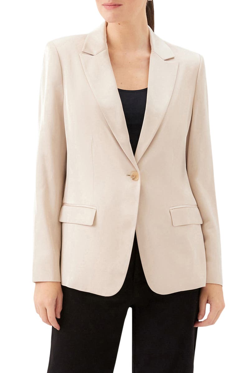 Karen Kane Satin Blazer, Main, color, Khaki