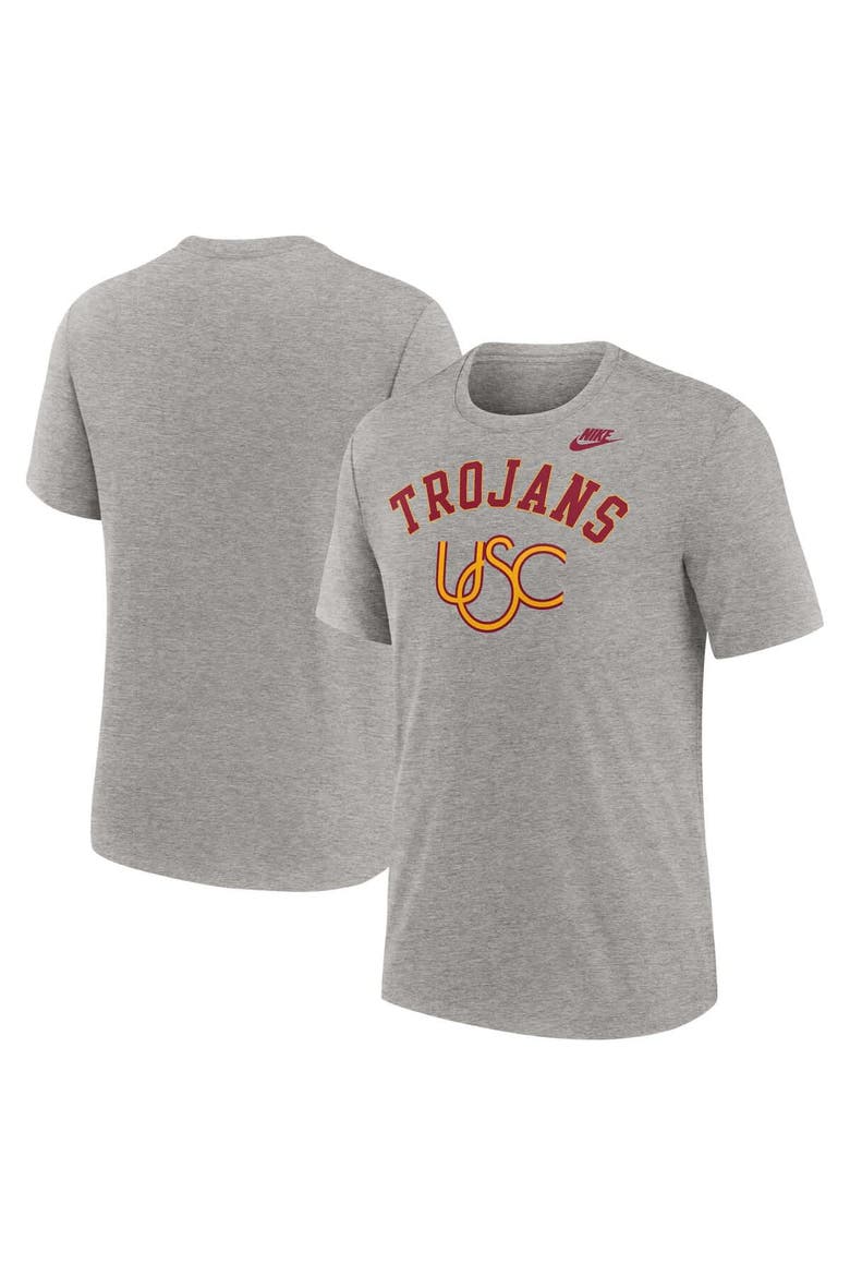 Men's Nike Heather Gray USC Trojans Legacy Arch Tri-Blend T-Shirt, Alternate, color, Heather Gray