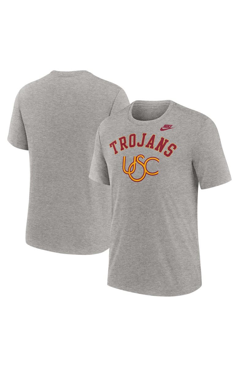 Nike Men's Nike Heather Gray USC Trojans Legacy Arch Tri-Blend T-Shirt, Alternate, color, Heather Gray