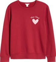 Caslon® Mon Cheri Chenille Embroidered Sweatshirt