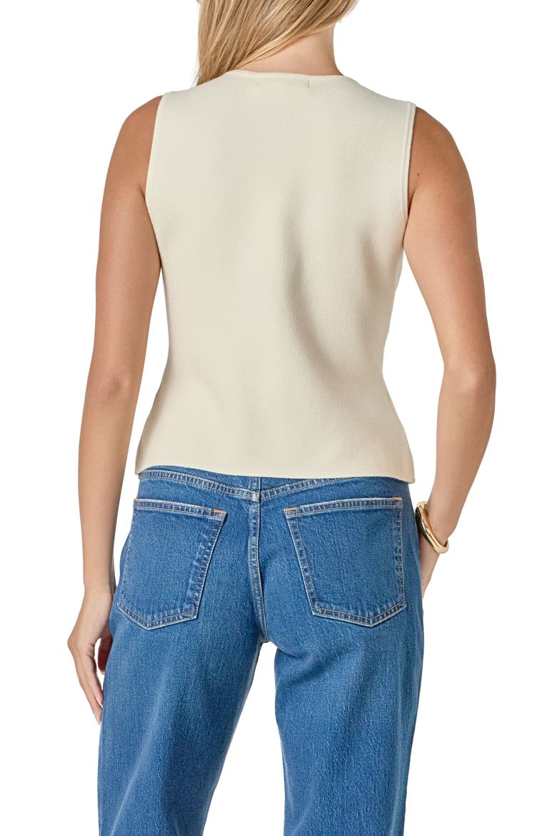 Button-Up Vest, Alternate, color, CREAM