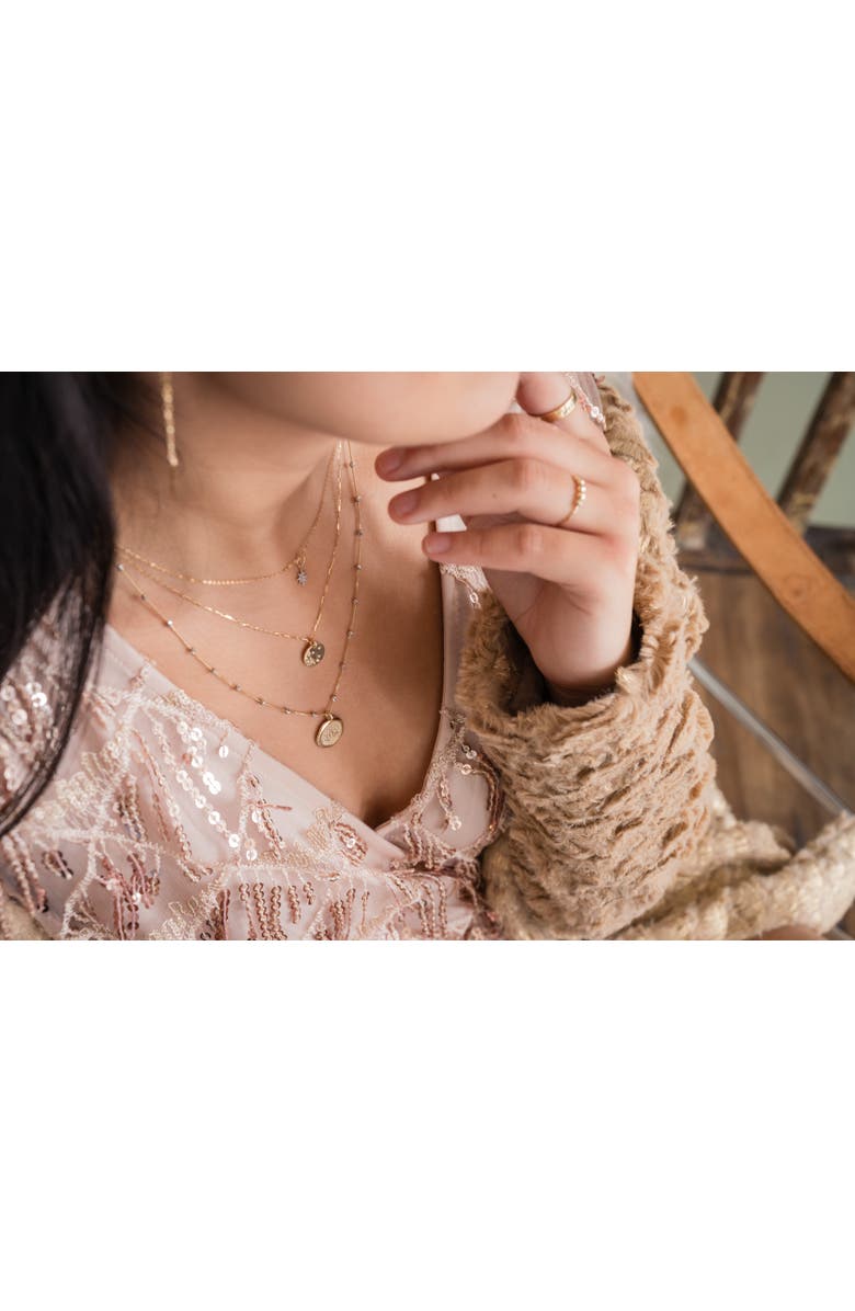 ELLIOT YOUNG MINI 14K DIAMOND FLOWER PENDANT NECKLACE, Alternate, color, Gold