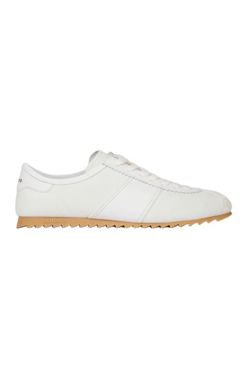 SANDRO Leather and suede low-top sneakers in White at Nordstrom, Size 42