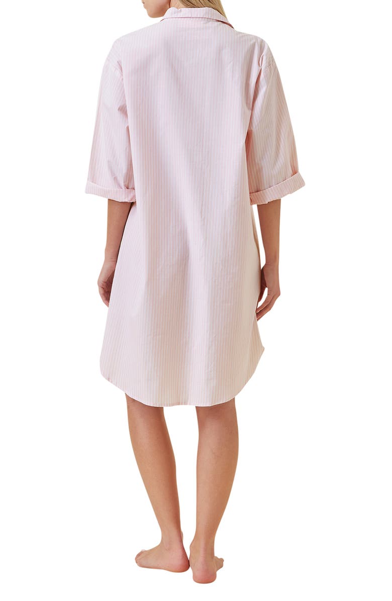 Papinelle French Stripe Cotton Nightshirt, Alternate, color, Pink