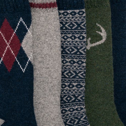 Muk Luks Wool Blend Socks 5 Pair Pack In Multi