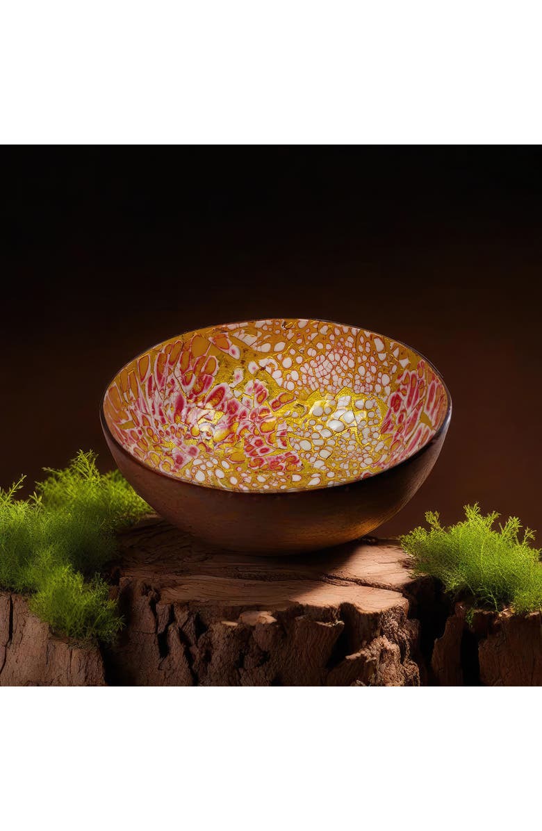 OVERSTOCK ART Red Alabastor Coconut Bowl, Alternate, color, 