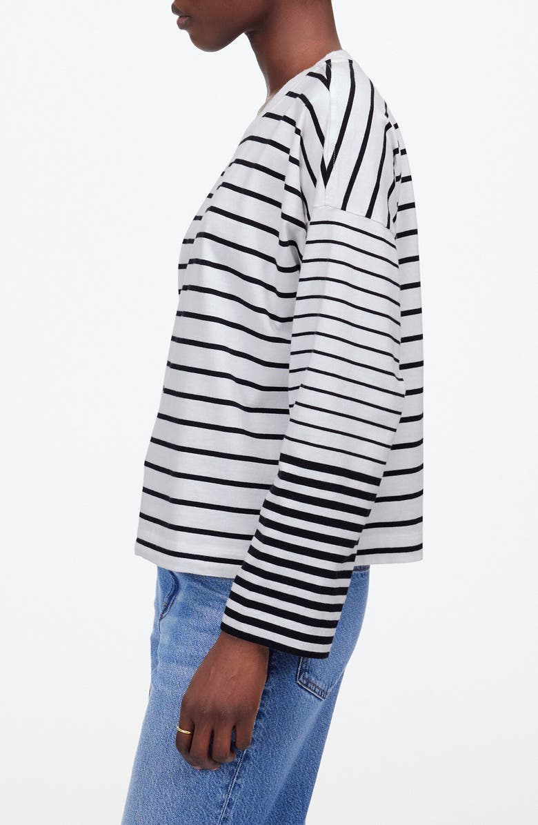 Madewell Easy Stripe Crewneck Long Sleeve T-Shirt, Alternate, color,