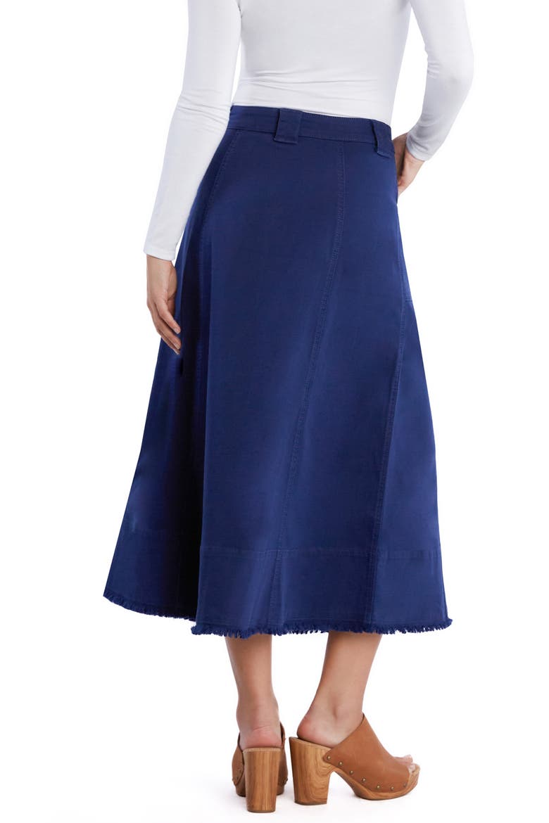 Patch Pocket Denim Midi Skirt, Alternate, color, BLUE STONE