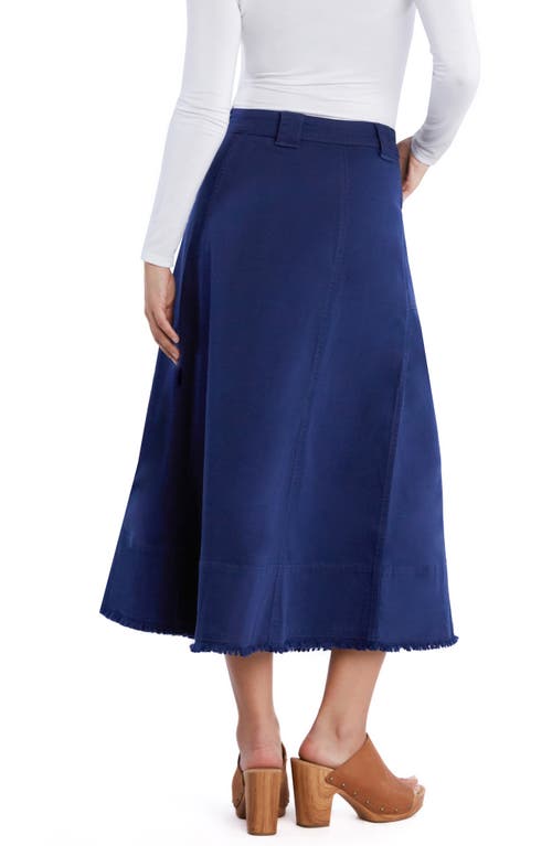 WASH LAB DENIM WASH LAB DENIM PATCH POCKET DENIM MIDI SKIRT