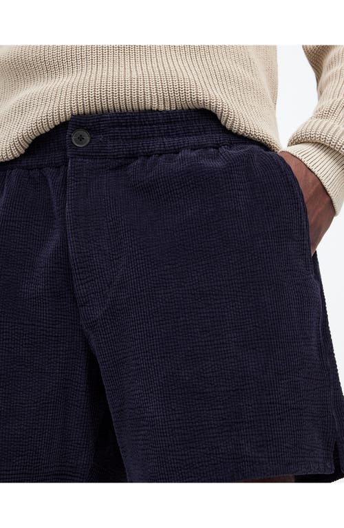 Madewell Everywhere Cotton Stretch Seersucker Shorts In Juniper Berry