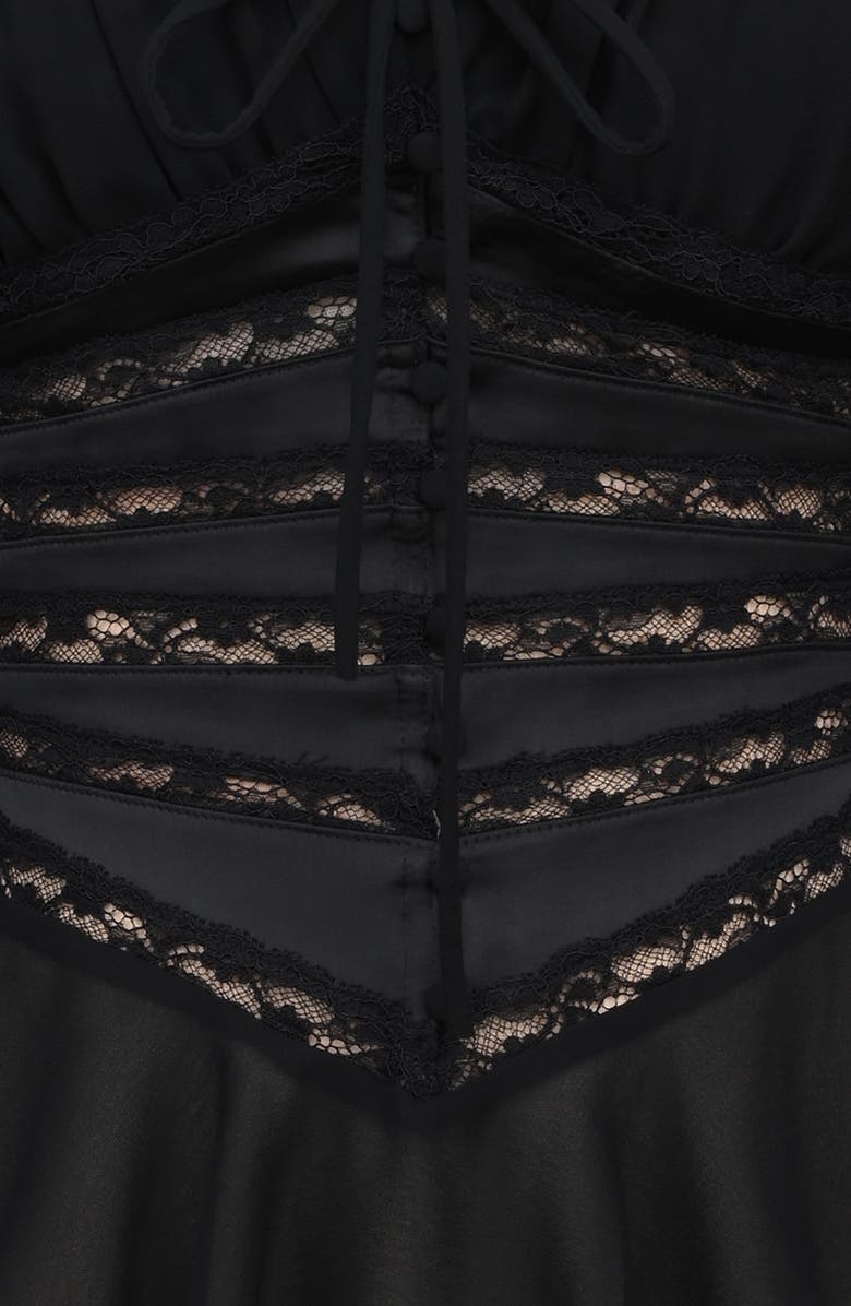 HOUSE OF CB Cara Long Sleeve Georgette Top, Alternate, color, Black