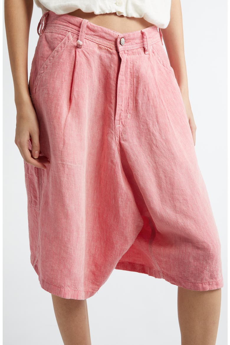 Jesse Linen Carpenter Shorts, Alternate, color, CORAL LINEN CHAMBRAY