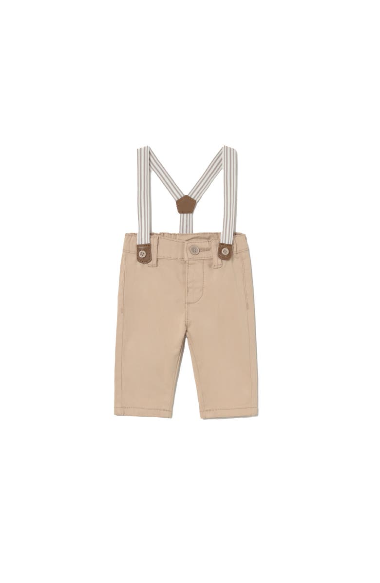 Mayoral Pants With Suspenders, Main, color, Beige
