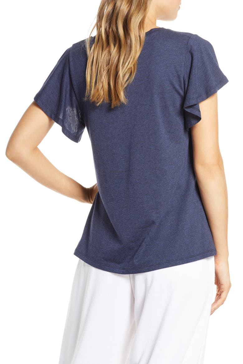 Flutter Sleeve Tee, Alternate, color, NAVY