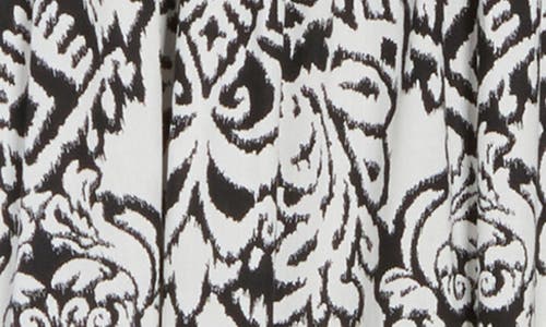 Renee C Short Sleeve Smocked Cotton Blend Maxi Dress In Black/white