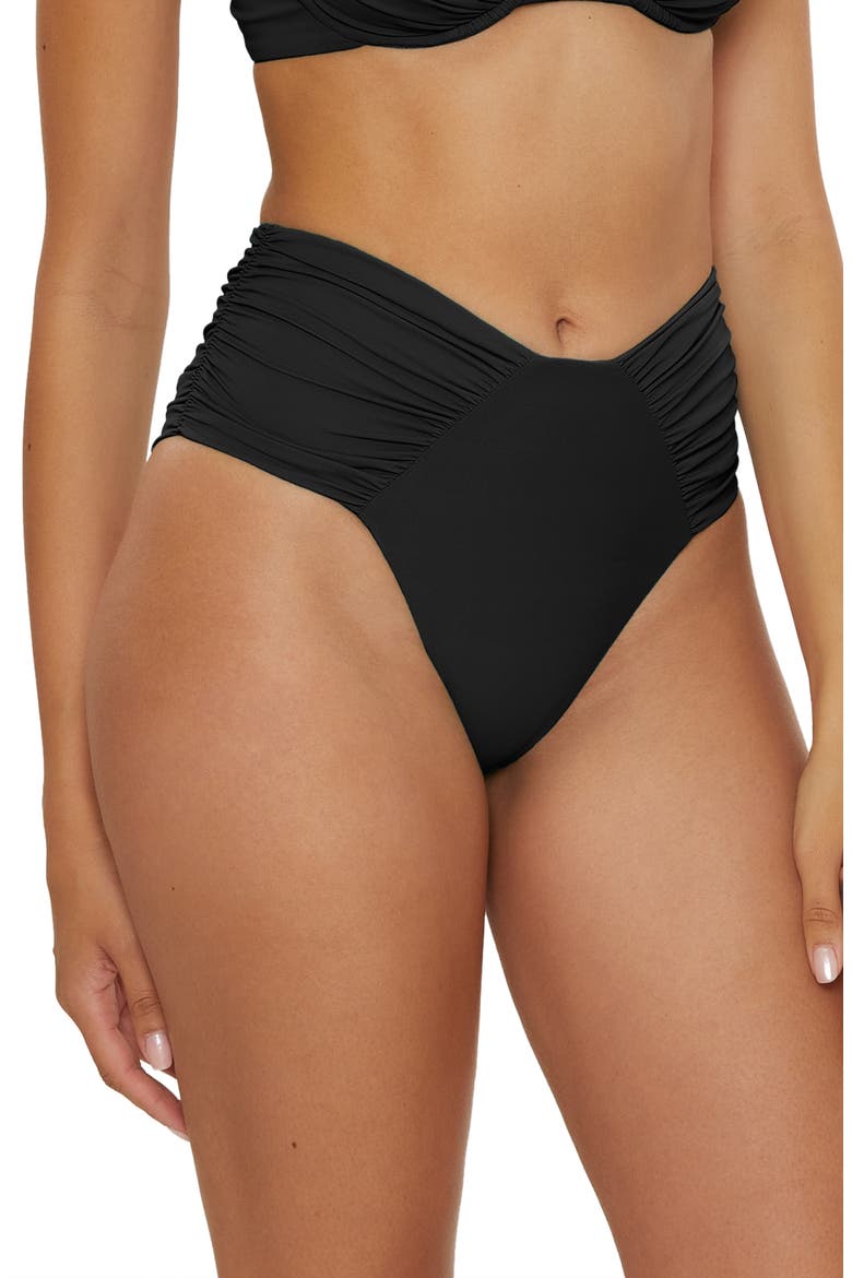 Color Code High Cut Bikini Bottoms, Alternate, color, BLACK
