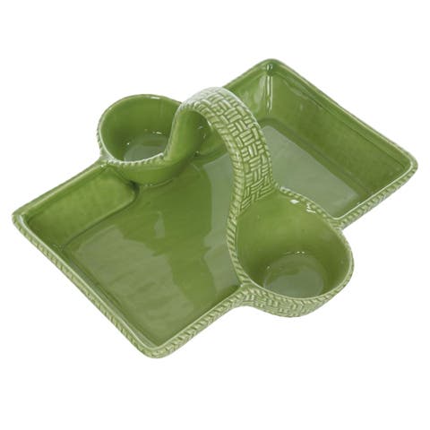 Ceramic Strawberry Basket Tray for Home Decor Spring Decorative Trays and Platters Ceramic