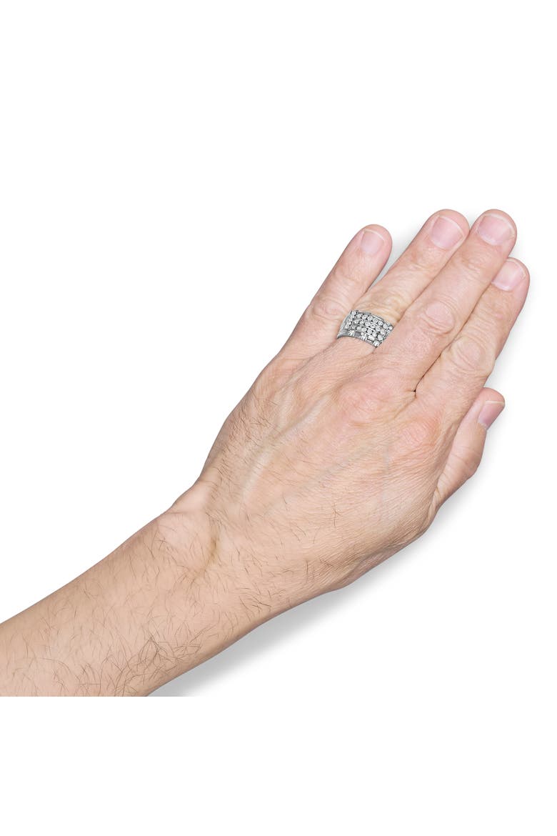 Men's Silver 1/4 Cttw Diamond Three Row Channel Band Ring, Alternate, color, Silver