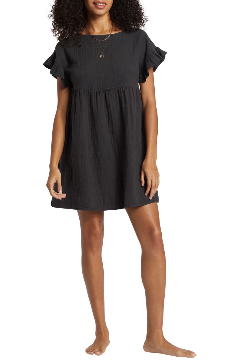 Billabong So Breezy Cotton Babydoll Minidress, Alternate, color, 