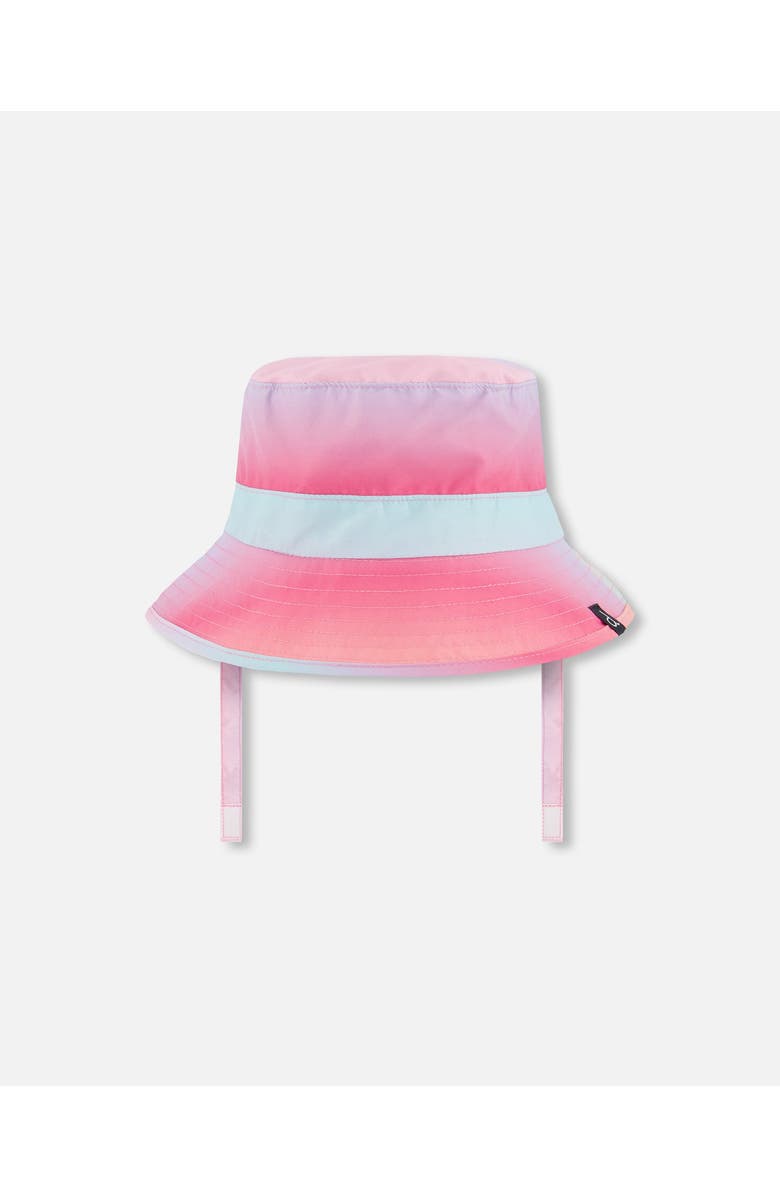 Deux par Deux Little Girl's Printed Beach Sun Hat Pink, Orange, And Turquoise, Main, color, Pink, Orange, And Turquoise