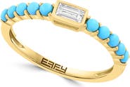 EFFY Diamond Baguette Gold Plated Sterling Silver Band