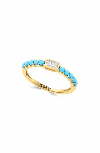 Diamond Baguette Gold Plated Sterling Silver Band