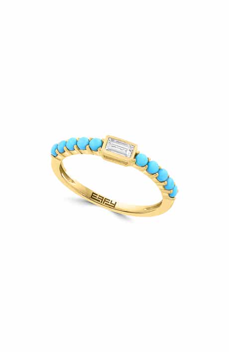 Diamond Baguette Gold Plated Sterling Silver Band