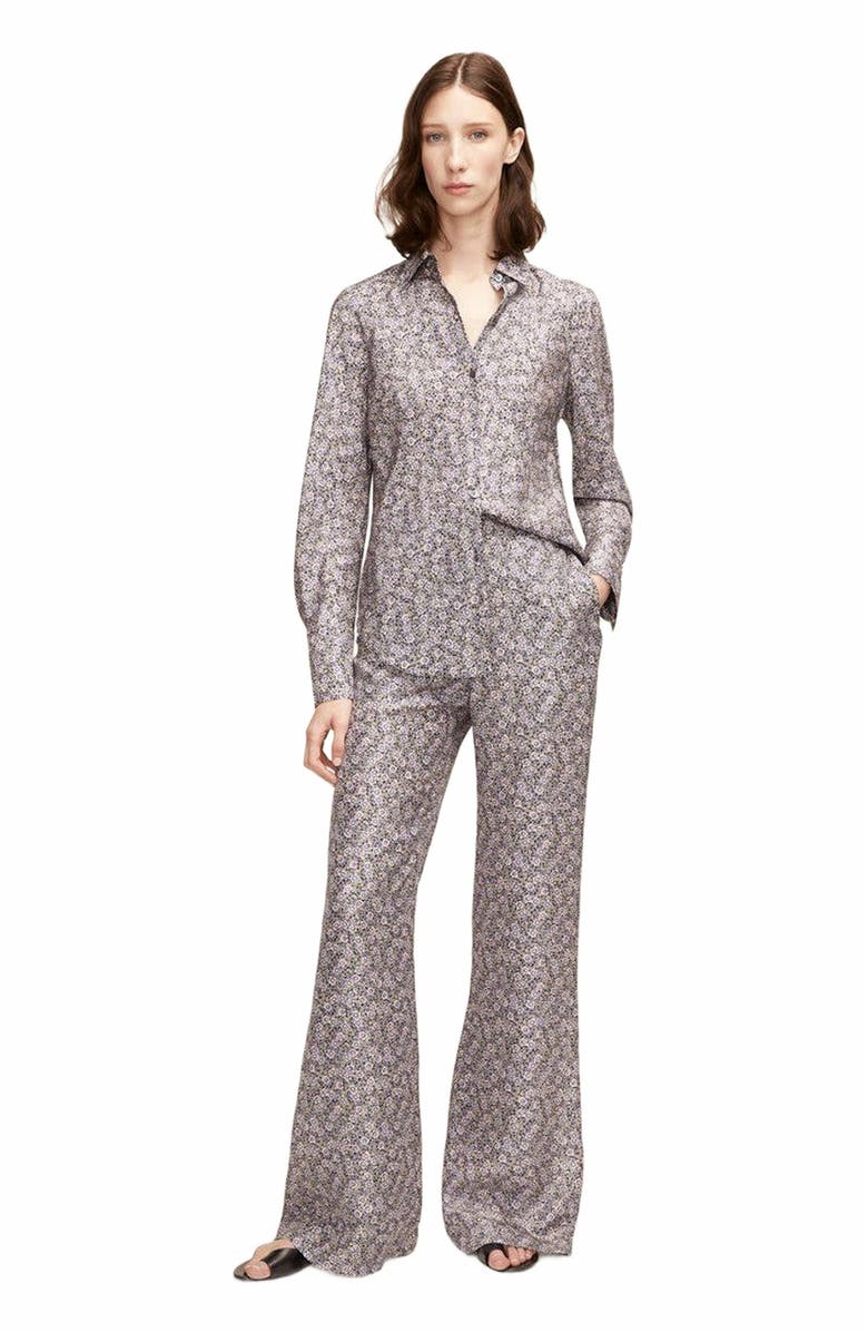 Rebecca Taylor Violet Fleur Silk Pajama Pant, Main, color, Fleur Morning Glory Combo