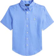 Polo Ralph Lauren Kids' Short Sleeve Linen Button-Down Shirt