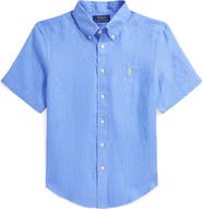 Polo Ralph Lauren Kids' Short Sleeve Linen Button-Down Shirt