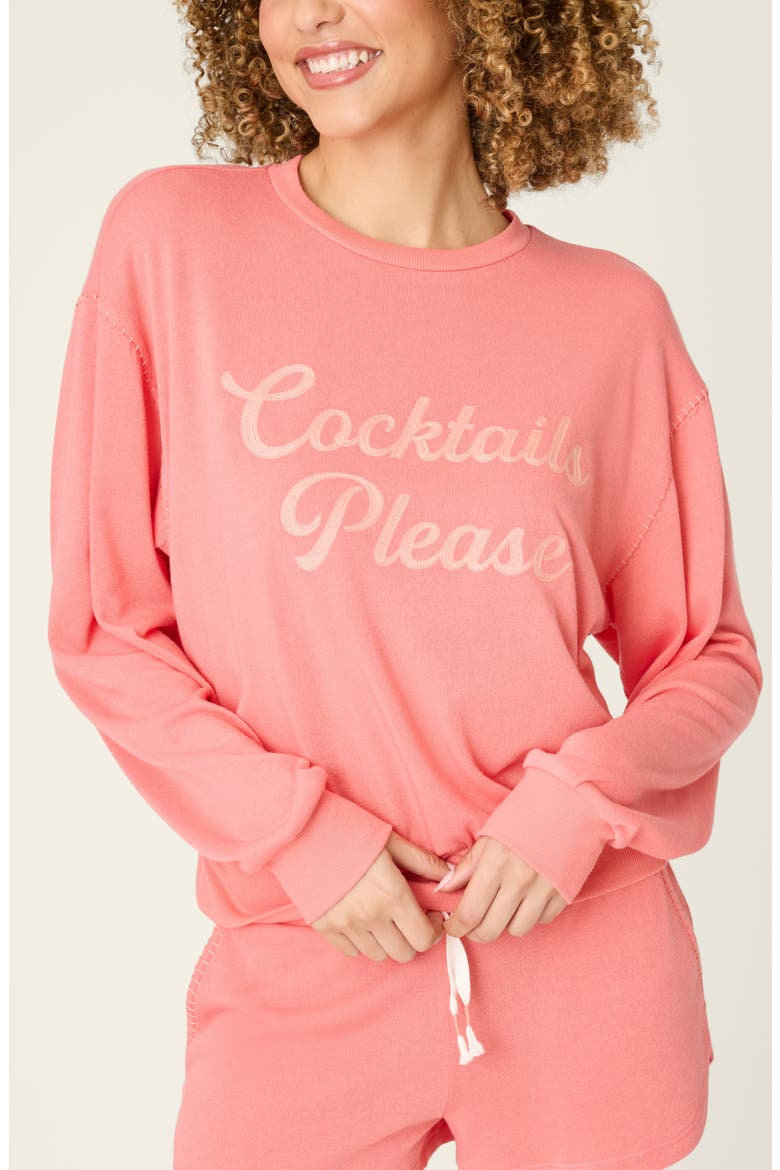 Paloma Mama Long Sleeve Lounge Top, Alternate, color, SUNSET ROSE
