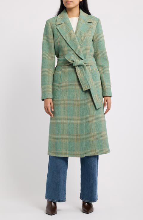 Belted Wool Blend Longline Coat
