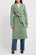 Bernardo Belted Wool Blend Longline Coat