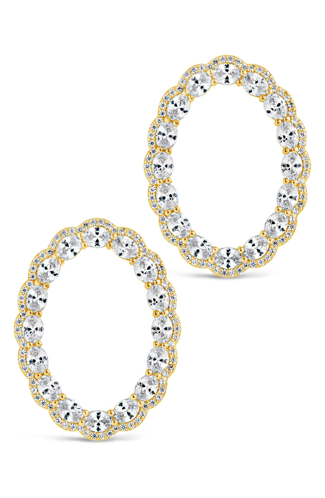 Sterling Forever Rosario CZ Front Hoop Earrings
