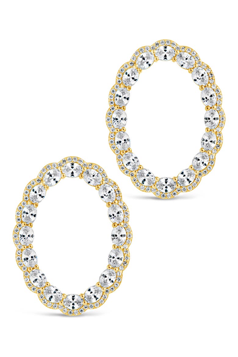 Rosario CZ Front Hoop Earrings, Main, color, GOLD
