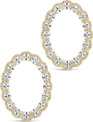 Sterling Forever Rosario CZ Front Hoop Earrings
