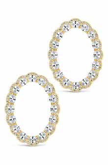 Sterling Forever Rosario CZ Front Hoop Earrings