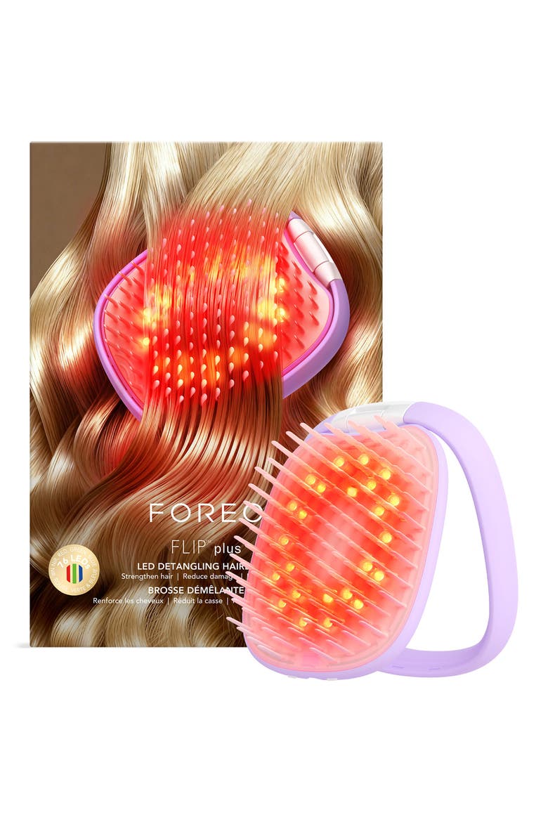 Flip Plus LED Detangling Hairbrush, Main, color, LAVENDAR