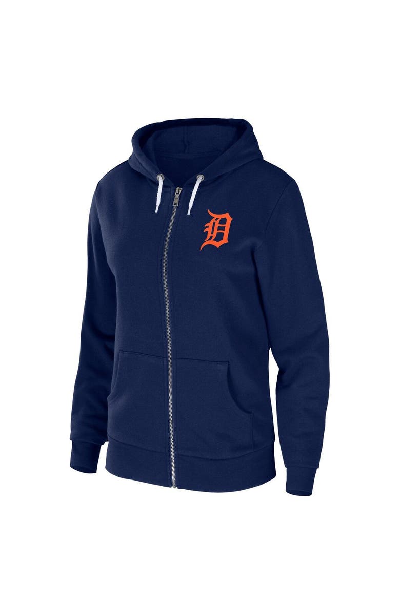 WEAR by Erin Andrews Women's WEAR by Erin Andrews Navy Detroit Tigers Sponge Fleece Full-Zip Hoodie, Alternate, color, 