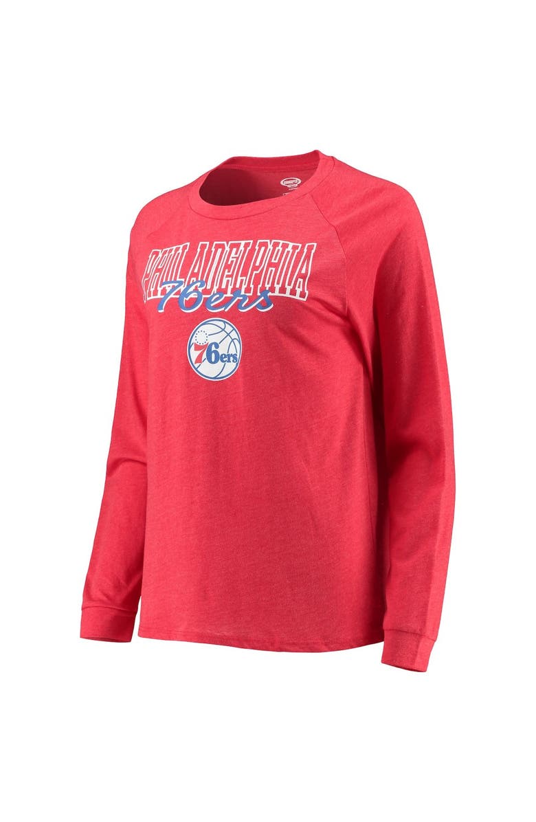 CONCEPTS SPORT Women's Concepts Sport Heathered Royal/Heathered Red Philadelphia 76ers Raglan Long Sleeve T-Shirt & Shorts Sleep Set, Alternate, color, Heather Royal