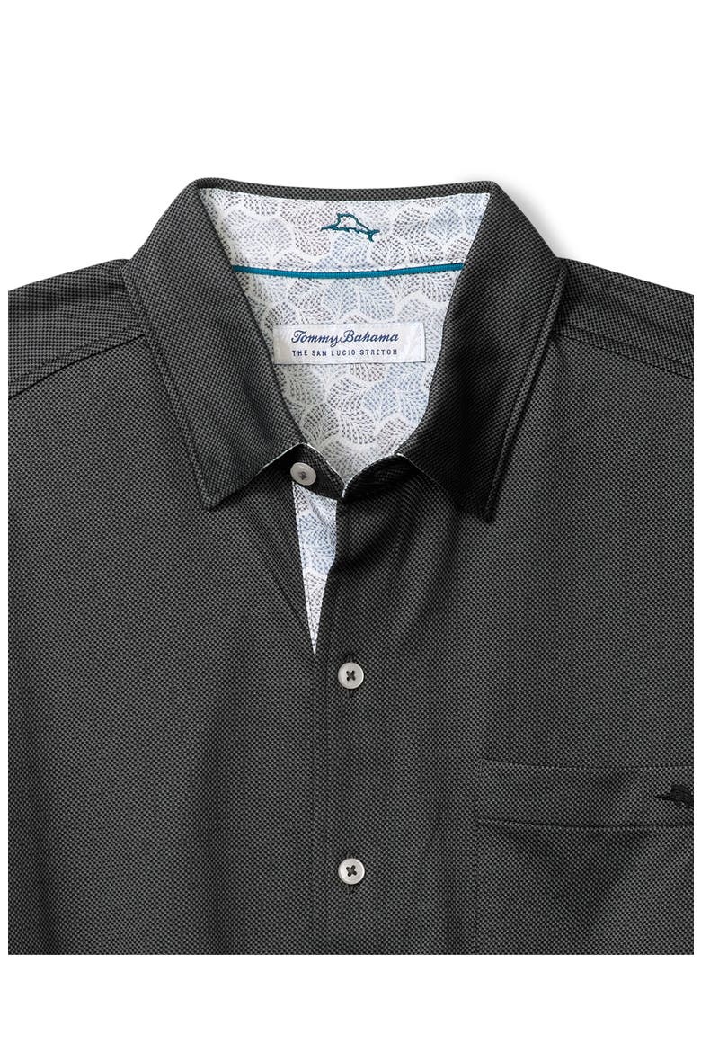 San Lucio Tri Leaf Geo Happy Hour IslandZone® Button-Up Shirt, Alternate, color, COAL